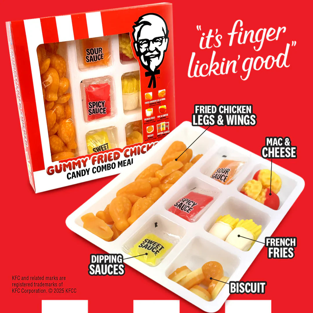 Gummy fried chicken candy combo meal وجبة كومبو من حلوى الدجاج المقلي المطاطية