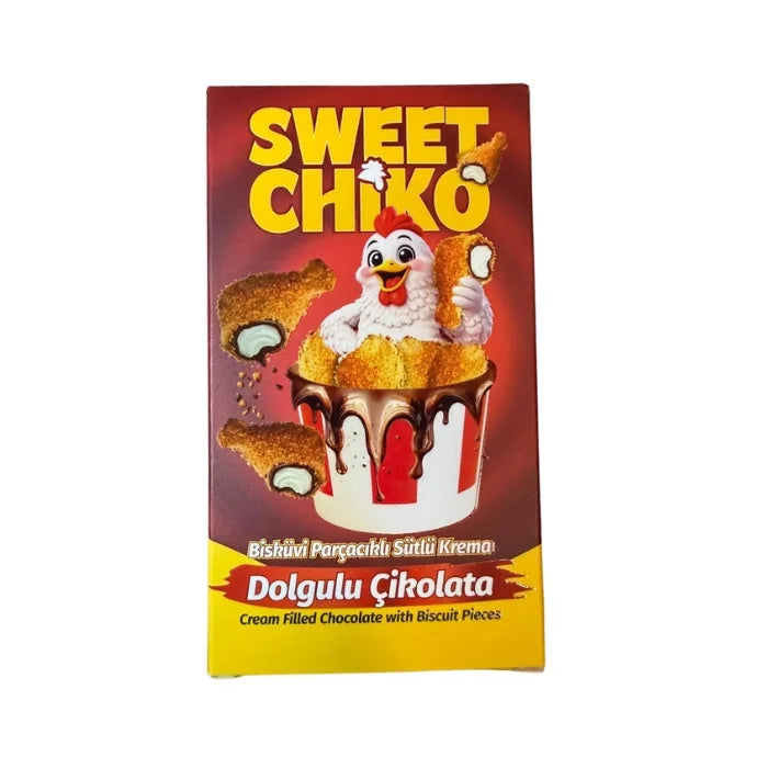 Sweet chiko cream filled chocoled with biscuits pieces