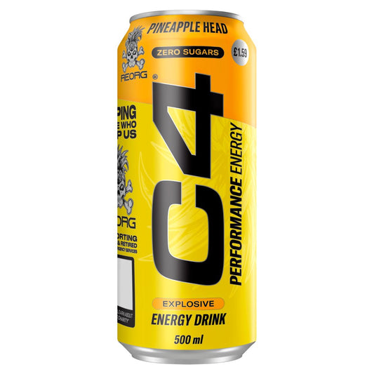C4 Performance Energy مشروب الطاقة برأس الأناناس 500 مل مشروب الطاقة بنكهة
