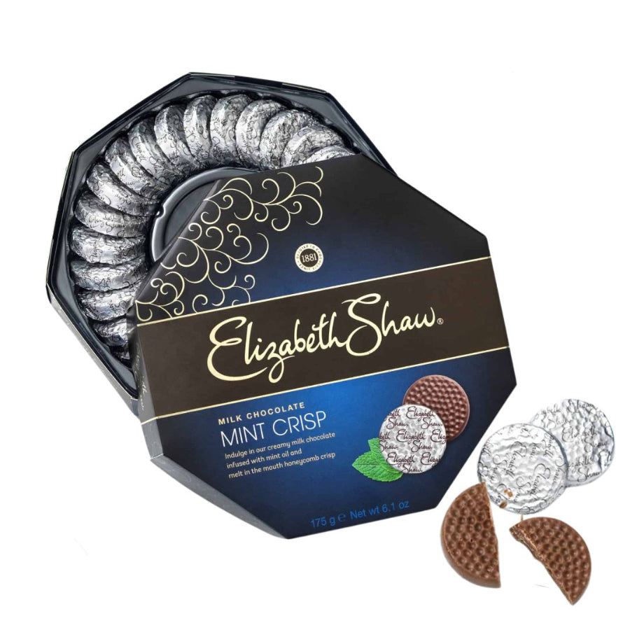Elizabeth shaw milk chocolate mint honeycomb crisp رقائق شوكولاتة الحليب بالنعناع والعسل المقرمشة من إليزابيث شو