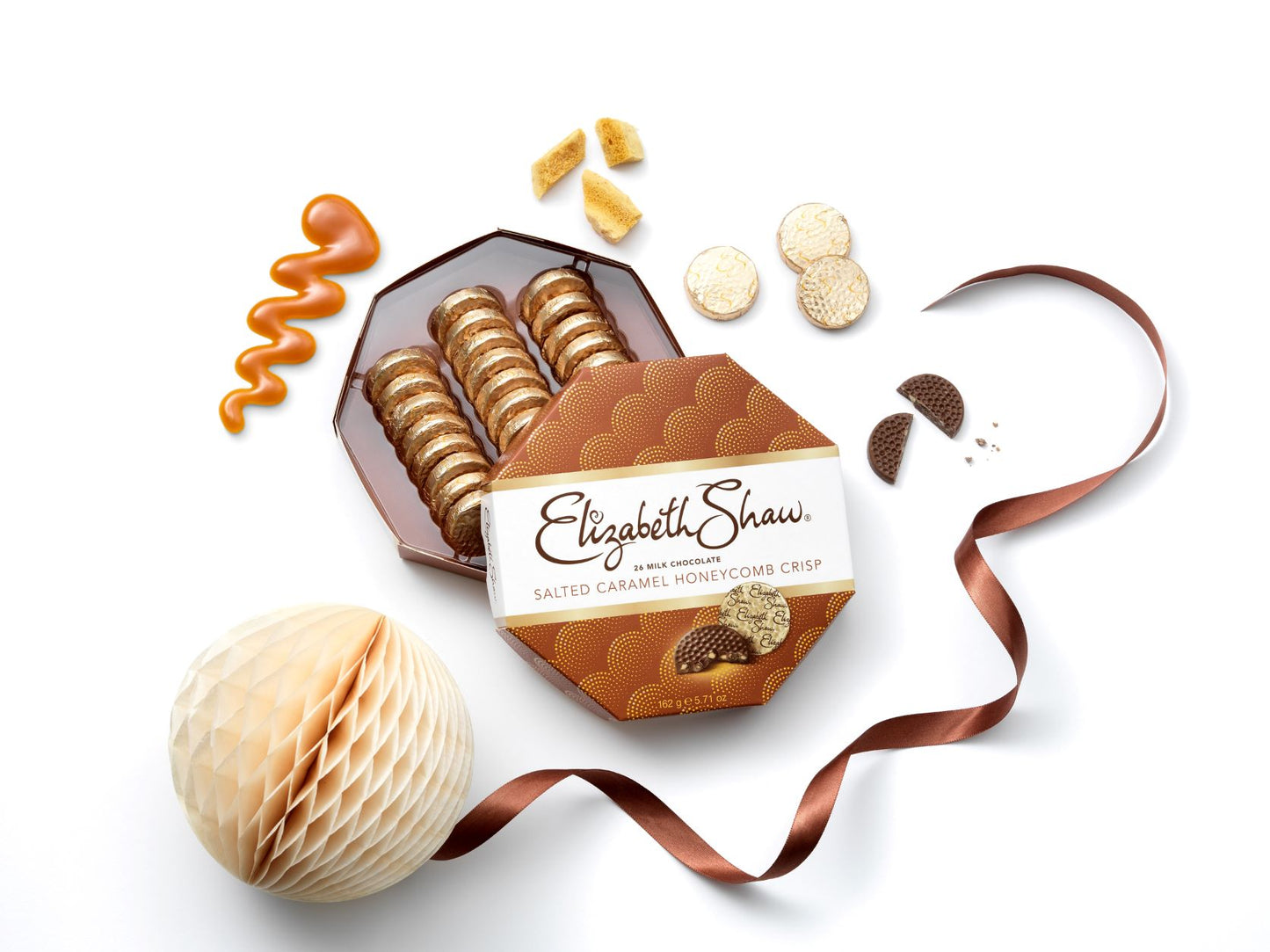 Elizabeth shaw salted caramel honeycomb crisp رقائق العسل بالكراميل المملح من إليزابيث شو