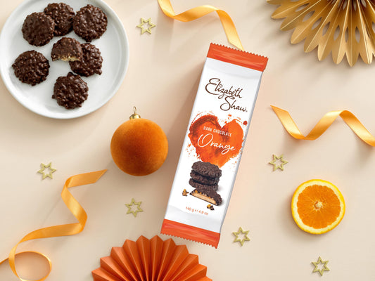 Elizabeth shaw dark chocolate orange إليزابيث شو، شوكولاتة داكنة بالبرتقال