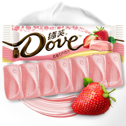 Dove strawberry white chocolate شوكولاتة دوف البيضاء بالفراولة