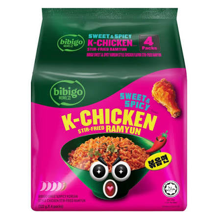 Bibigo korean stir fried ramyun spicy and sweet k chicken pack