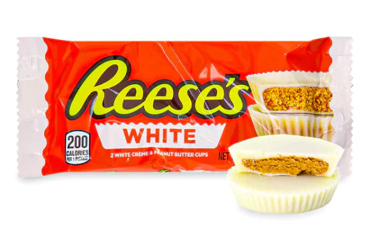 Reeses white to white creme and peanut butter cups chocolate