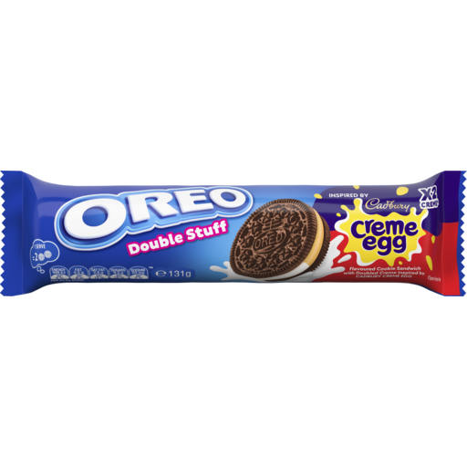 Oreo double stuff cadbury creme egg flavoured cookie sandwich