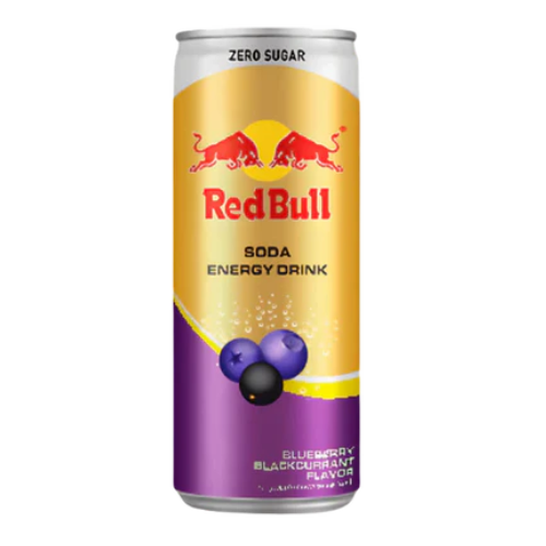 Red bull soda energy blue black currant flavor