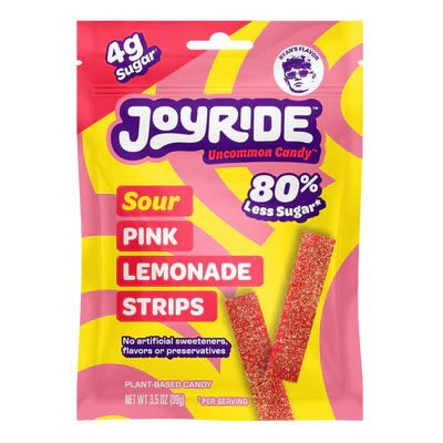 شرائح ليمونادة وردية حامضة وحلوى غير عادية من Joyride
