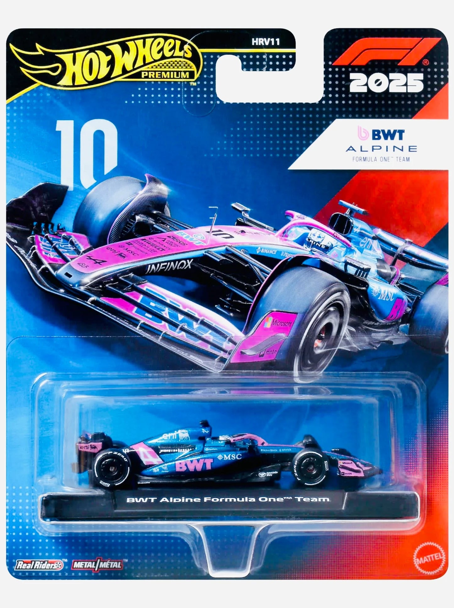 Hot Wheels 2025 F1 Race Team Pierre Gasly BWT Alpine Formula 1 Team #10