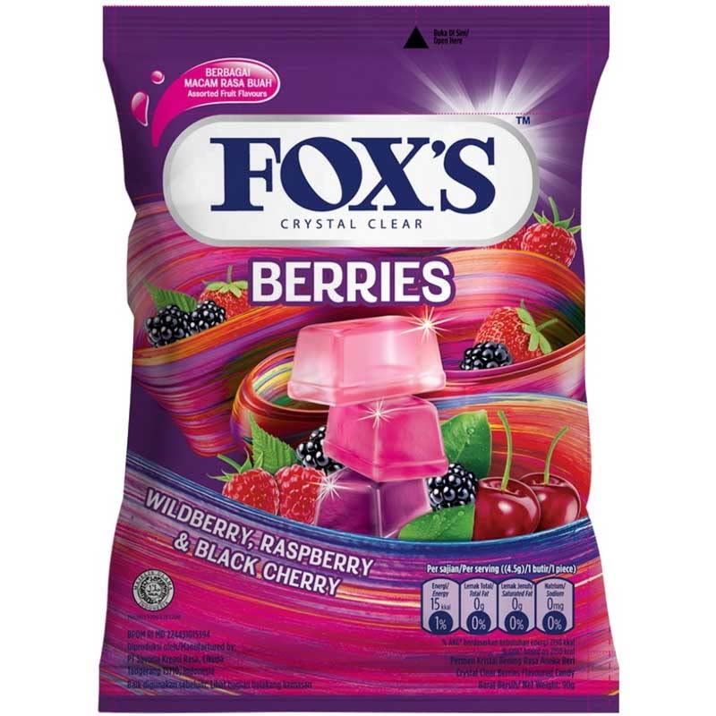 Fox's crystal clear berries oval candy