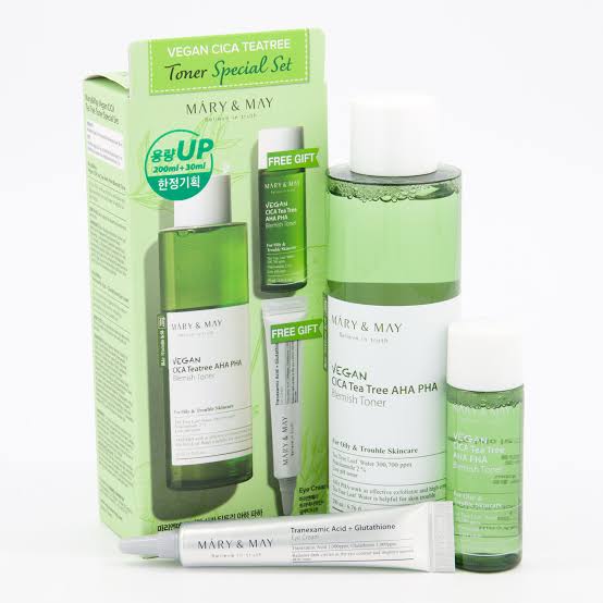 Mary & may vegan cica tea tree toner special set khad