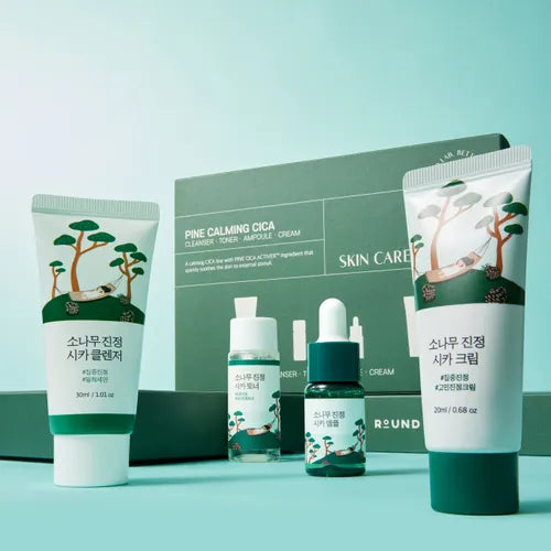 Pine calming cica trial kit travel mini skincare kits khad