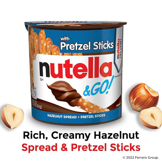 Nutella to go hazelnut spread with pretzels