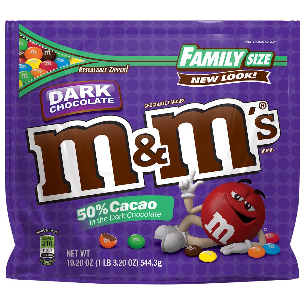 M&Ms dark chocolate bag