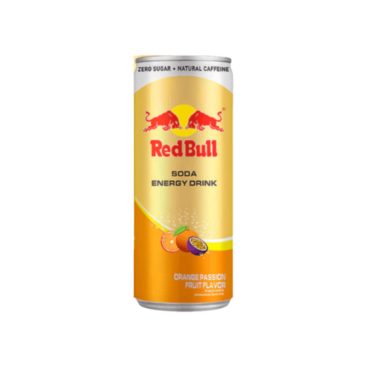 Red bull soda energy orange passion flavor