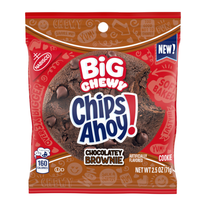 Chips ahoy big chewy big cookies chocolate brownie 71g