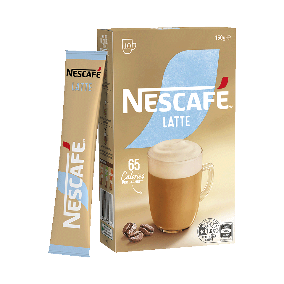 Nescafe latte flavored instant coffee