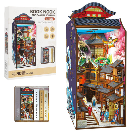 Book nook wdo sakura journey wooden puzzle