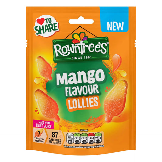 Rowntrees mango flavour lollies