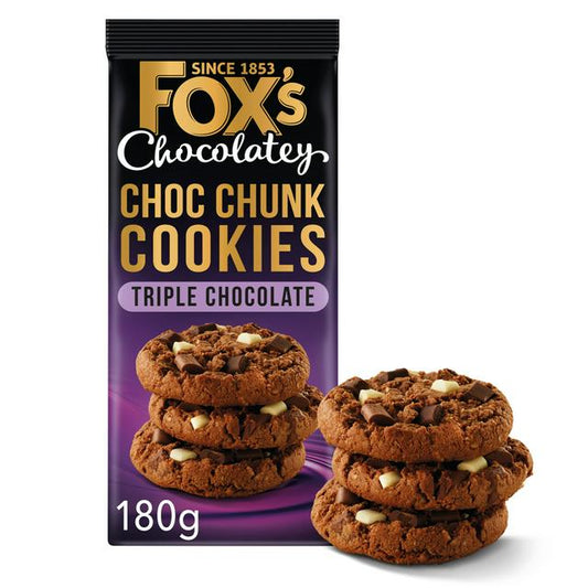 Fox's choc chunk cookies triple chocolate