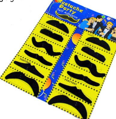 Mustache party self adhesive