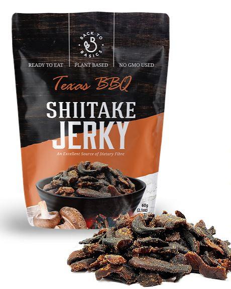 Shiitake mushroom texas bbq jerky beef