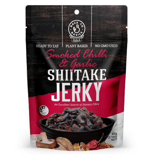 Shiitake mushroom smoked chilli and garlic jerky beef