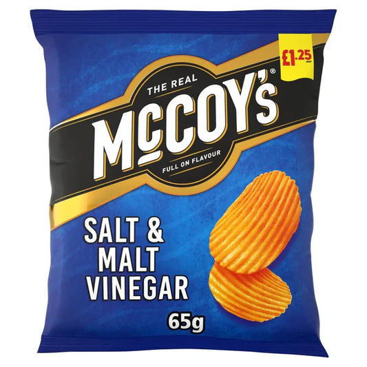 McCoy's Ridge Cut Sharing Crisps sizzling salt & malt vinegar 65g