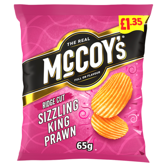 McCoy's Ridge Cut Sharing Crisps sizzling king prawn 65g