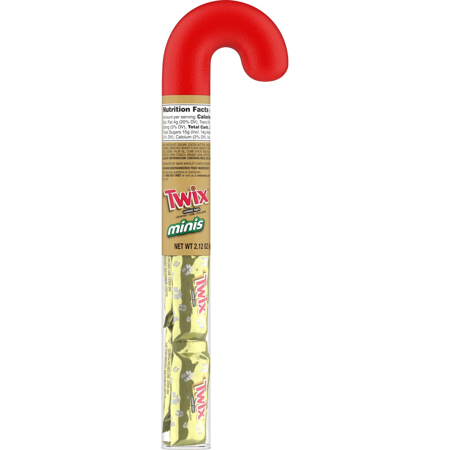 Twix miniatures christmas cane