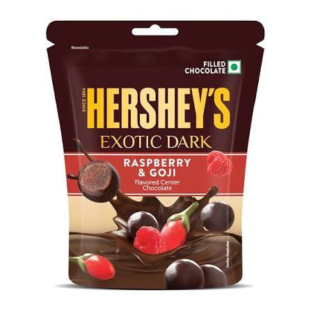 HERSHEY'S EXOTIC DARK Raspberry & Goji Flavor شوكولاتة هيرشي الداكنة بنكهة التوت البري والغوجي
