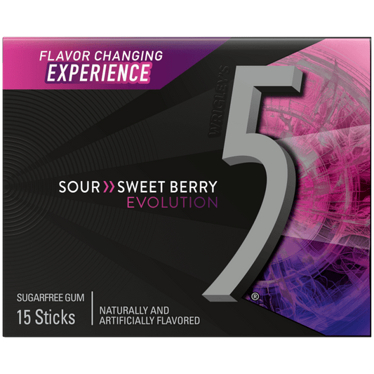 5 gum sour sweet berry evolution sugerfree