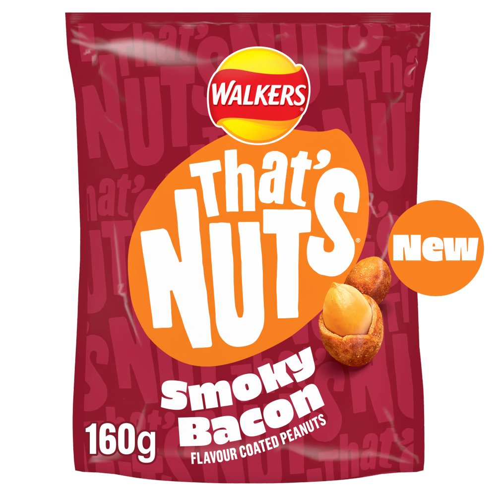 Walkers that nuts smoky bacon coated peanuts