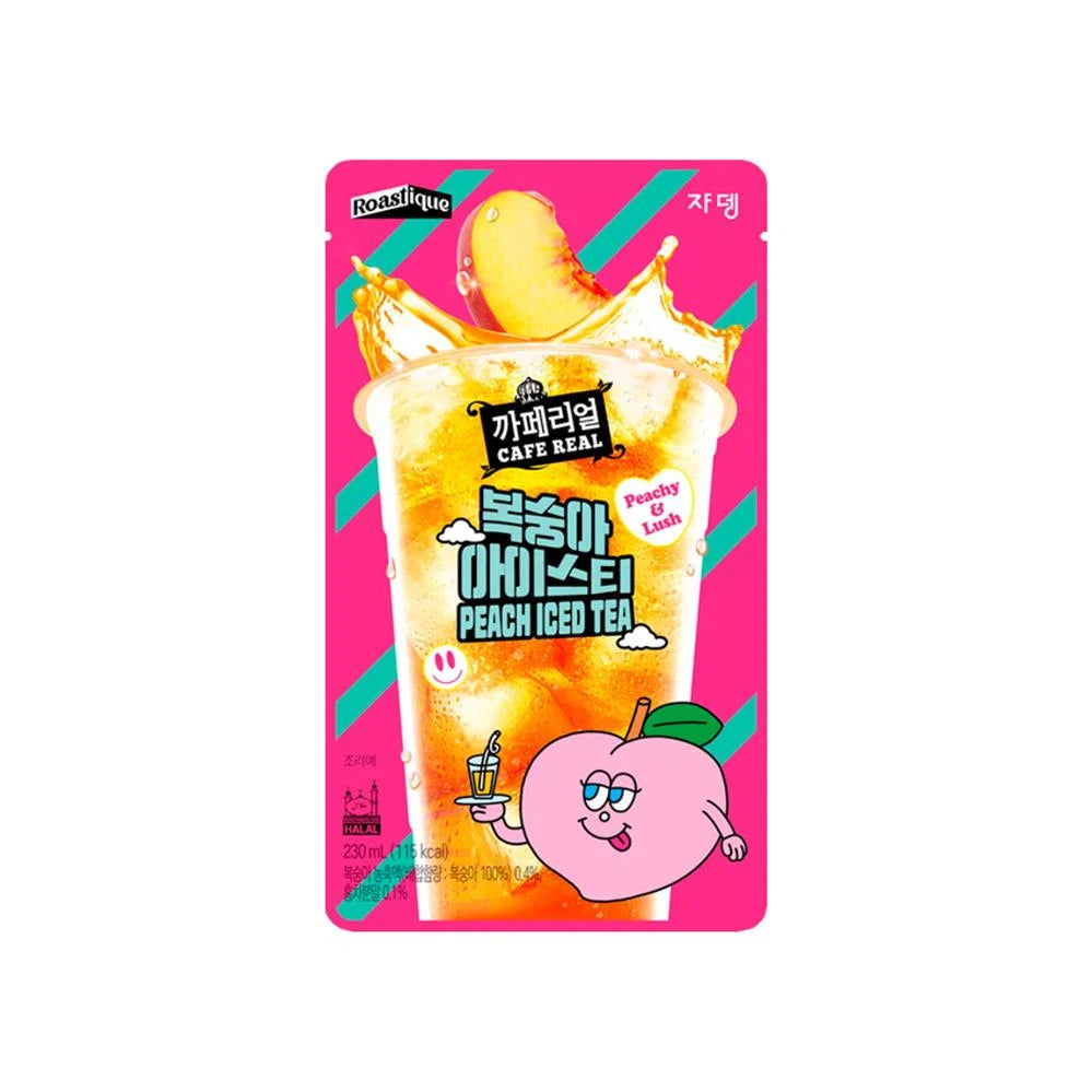 Cafe real peach iced tea Korean drink