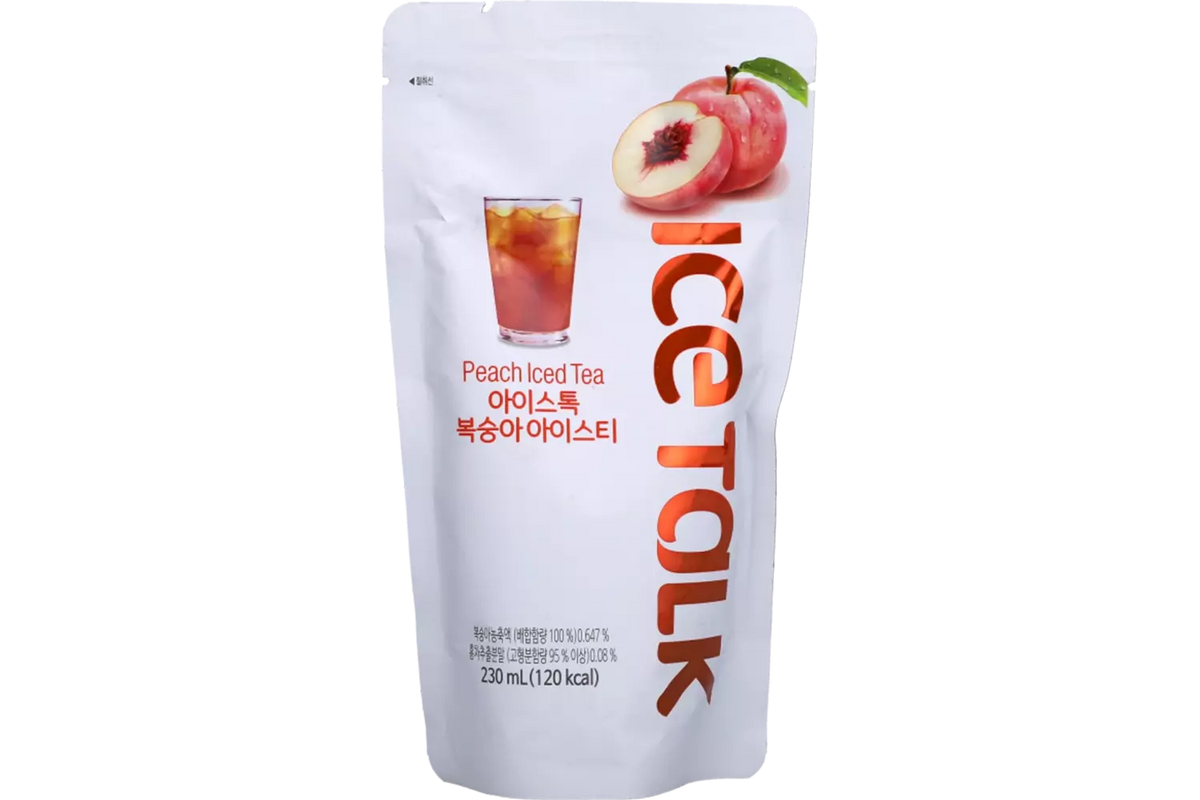 Ice talk peach ice tea Korean drink