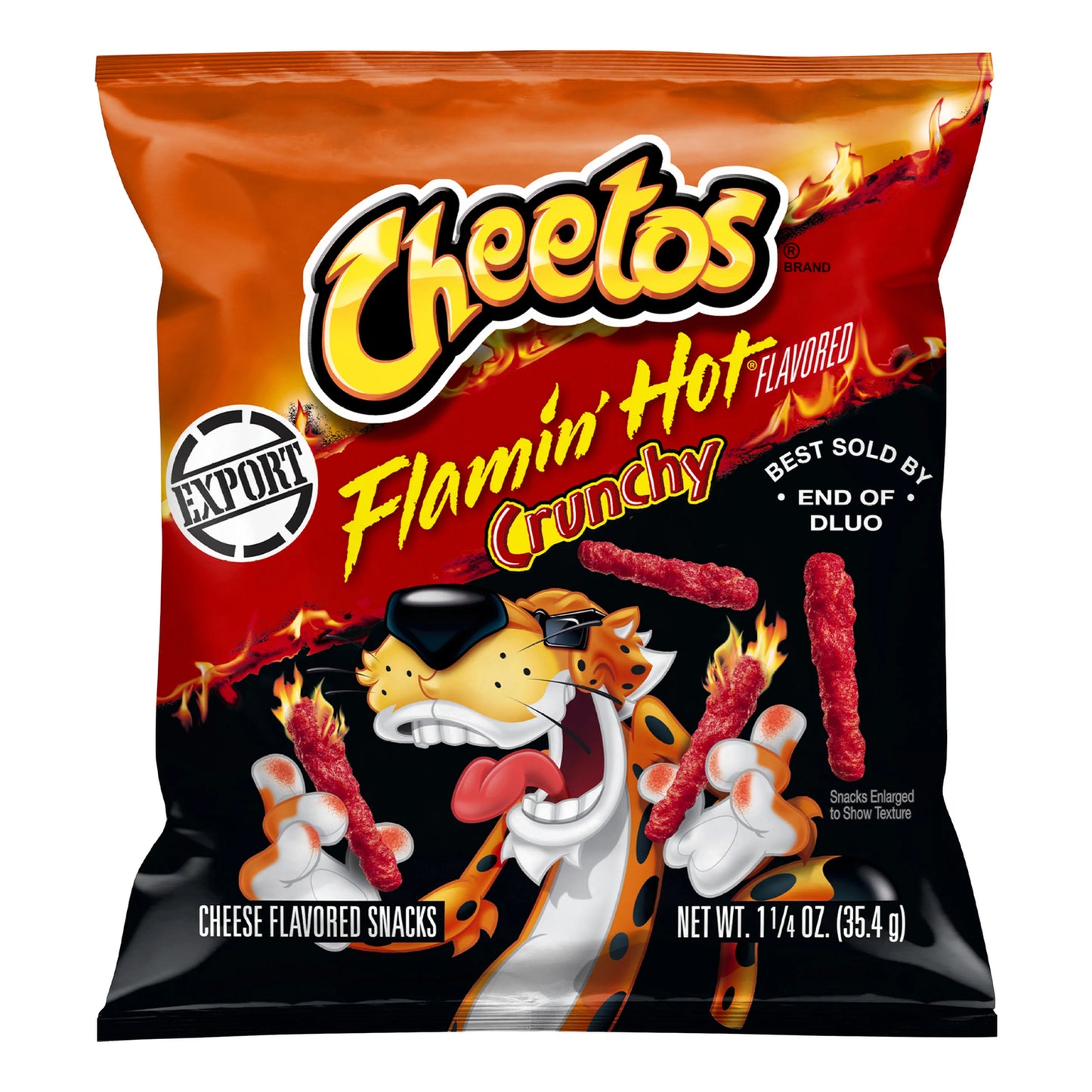 Cheetos flamin hot crunchy export شيتوس مستورد حار نار