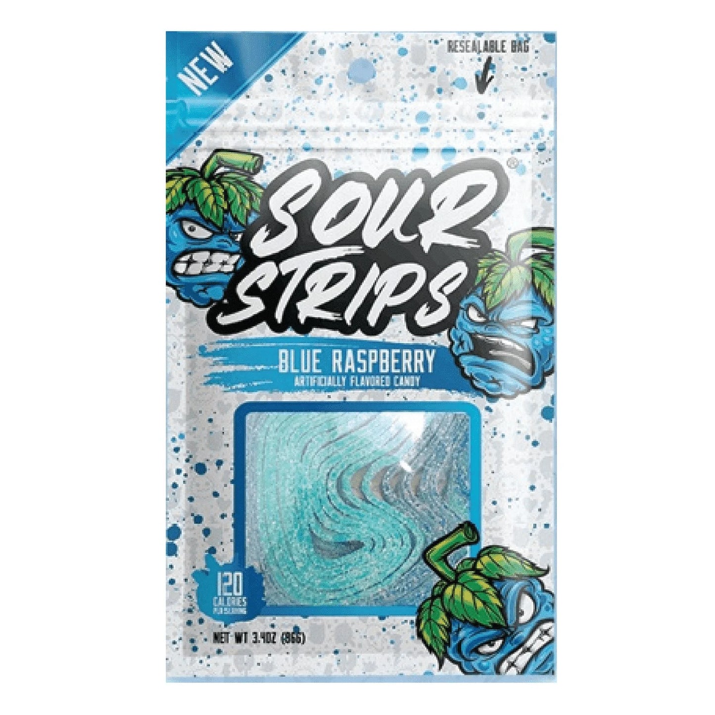 Sour strips blue raspberry شرائح التوت الأزرق الحامضة