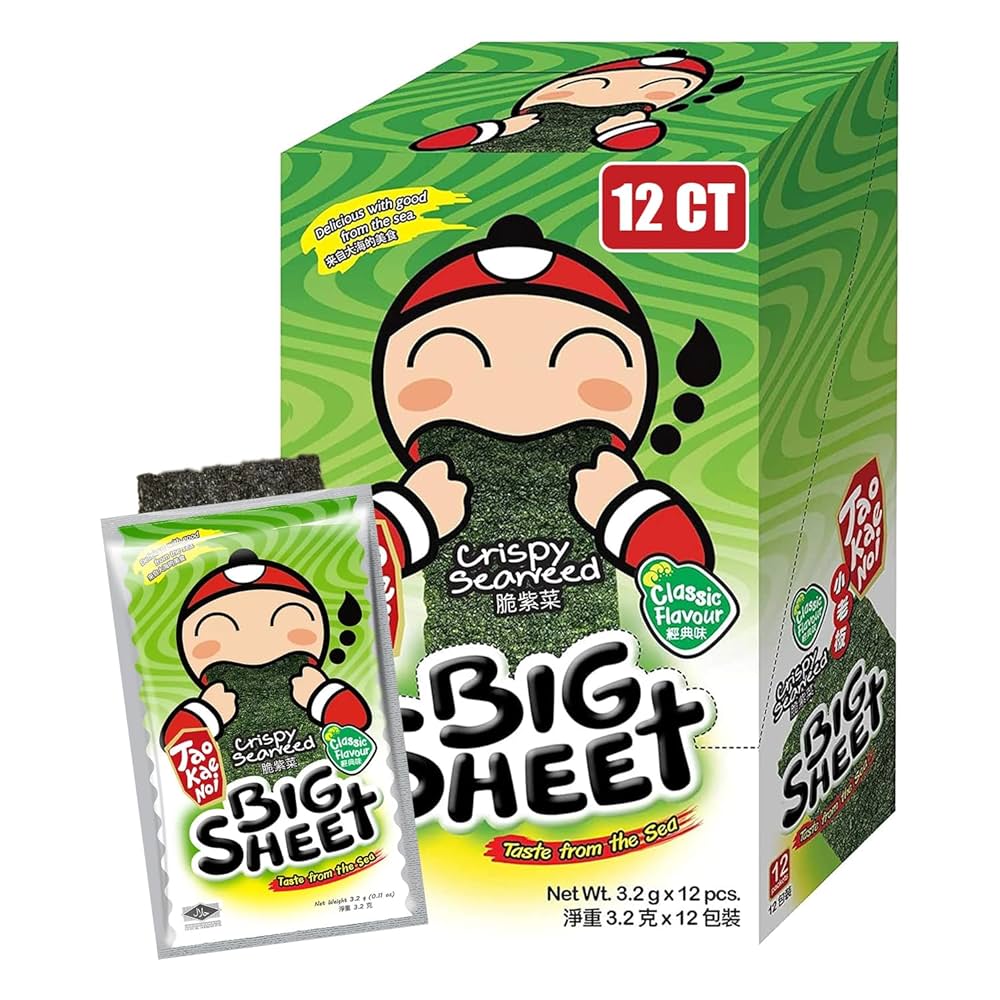 Tao kae noi crispy seaweed big sheet original flavour .