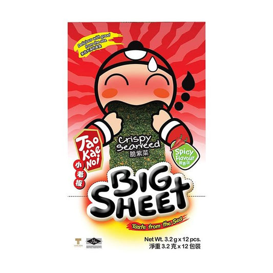 Tao kae noi crispy seaweed big sheet spicy flavour .
