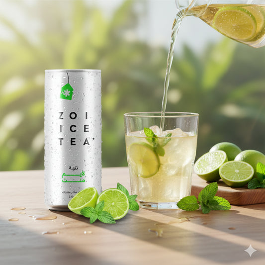 Zoi ice tea lemon mint شاي زوي المثلج بالليمون والنعناع