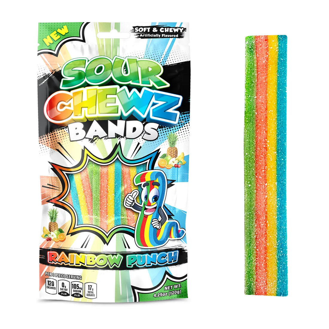 Jhonny candy sour bandz rainbow punch جوني كاندي سور باندز لكمة قوس قزح