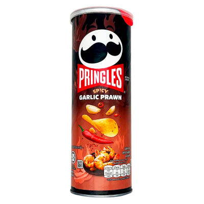 Pringles spicy garlic prawn potato chips رقائق البطاطس برينجلز بالروبيان والثوم الحار