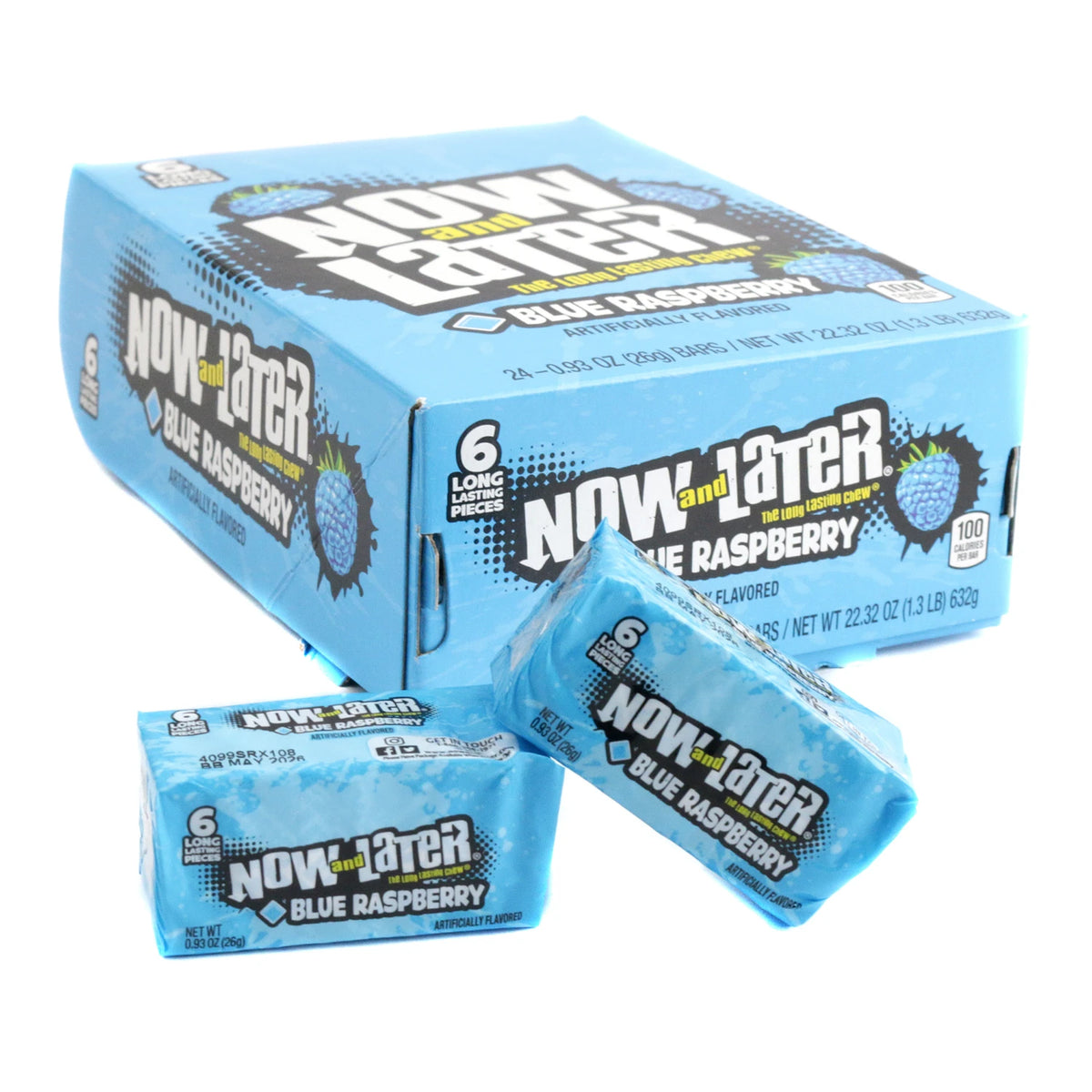 Now and later the long lasting chew blue raspberry