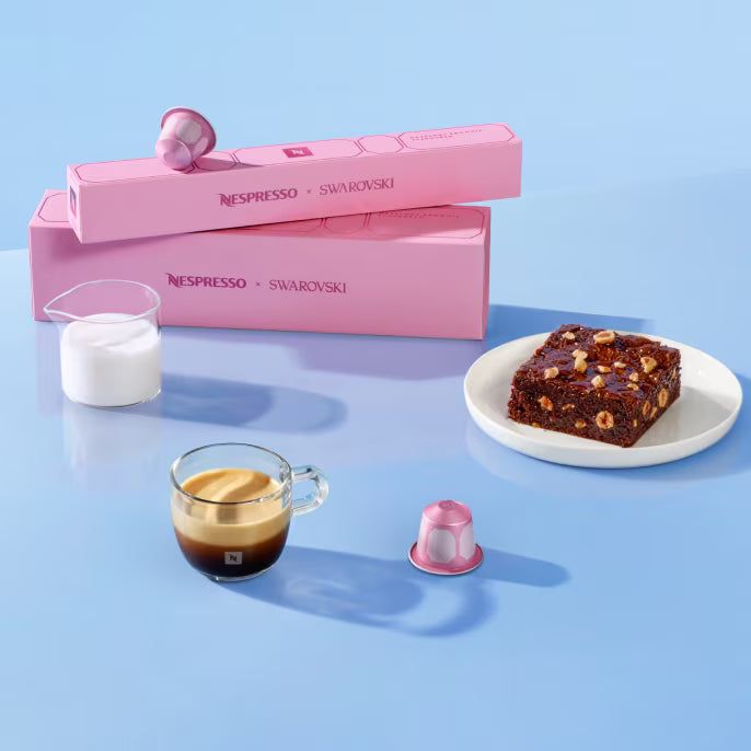 Nespresso x swarovski  hazelnut brownie flavored nesspreso capsules
