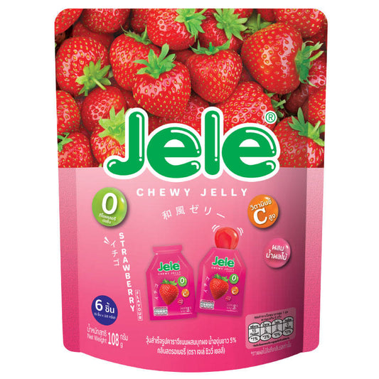 Jele Chewy Jelly White Juice Strawberry Flavour 108g.