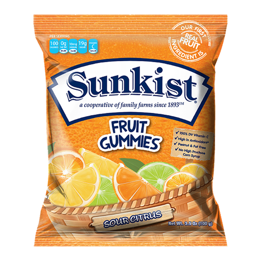 Sunkist fruit gummies sour citrus