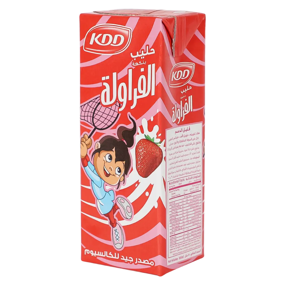 حليب الفراولة كي دي دي 180 مل