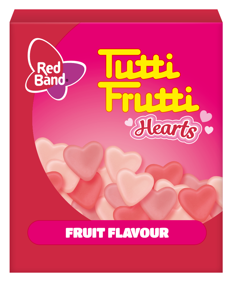 Red band tutti frutti hearts