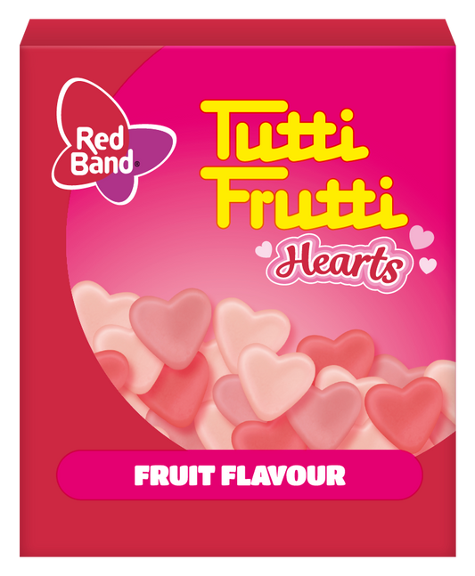 Red band tutti frutti hearts