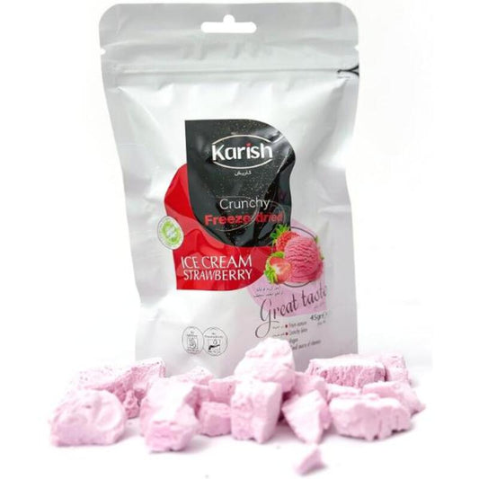 karish crunchy freeze dried strawberry ice cream